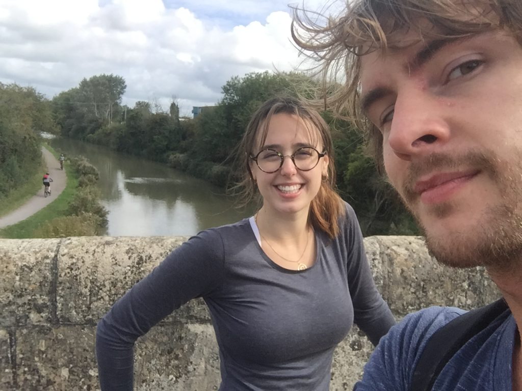 Selfie on the bridge crossing the Bath and Kennet Canal, England